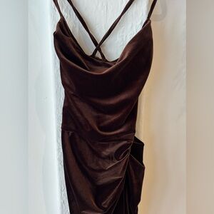 Amanda Uprichard Brown Velvet Dress